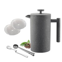 Factory Promotional Wholesale Marble Painting Stainless Steel Coffee French Press Portable French Press