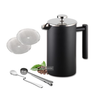 Highwin Factory New Design Metal Coffee Tea Sets Hotel Kettle Stainless Steel Plunger Brew Coffee Tea Maker