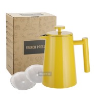 Highwin Factory Sales Directly Yellow Painting Stainless Steel Double Wall French Coffee Press 34 Oz Pot